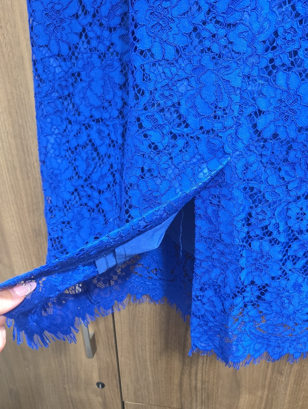 J. Crew-Royal Blue Lace Midi Dress-Size 12 - Picture 10 of 16